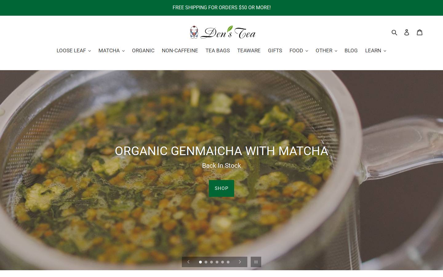 denstea.com homepage screenshot