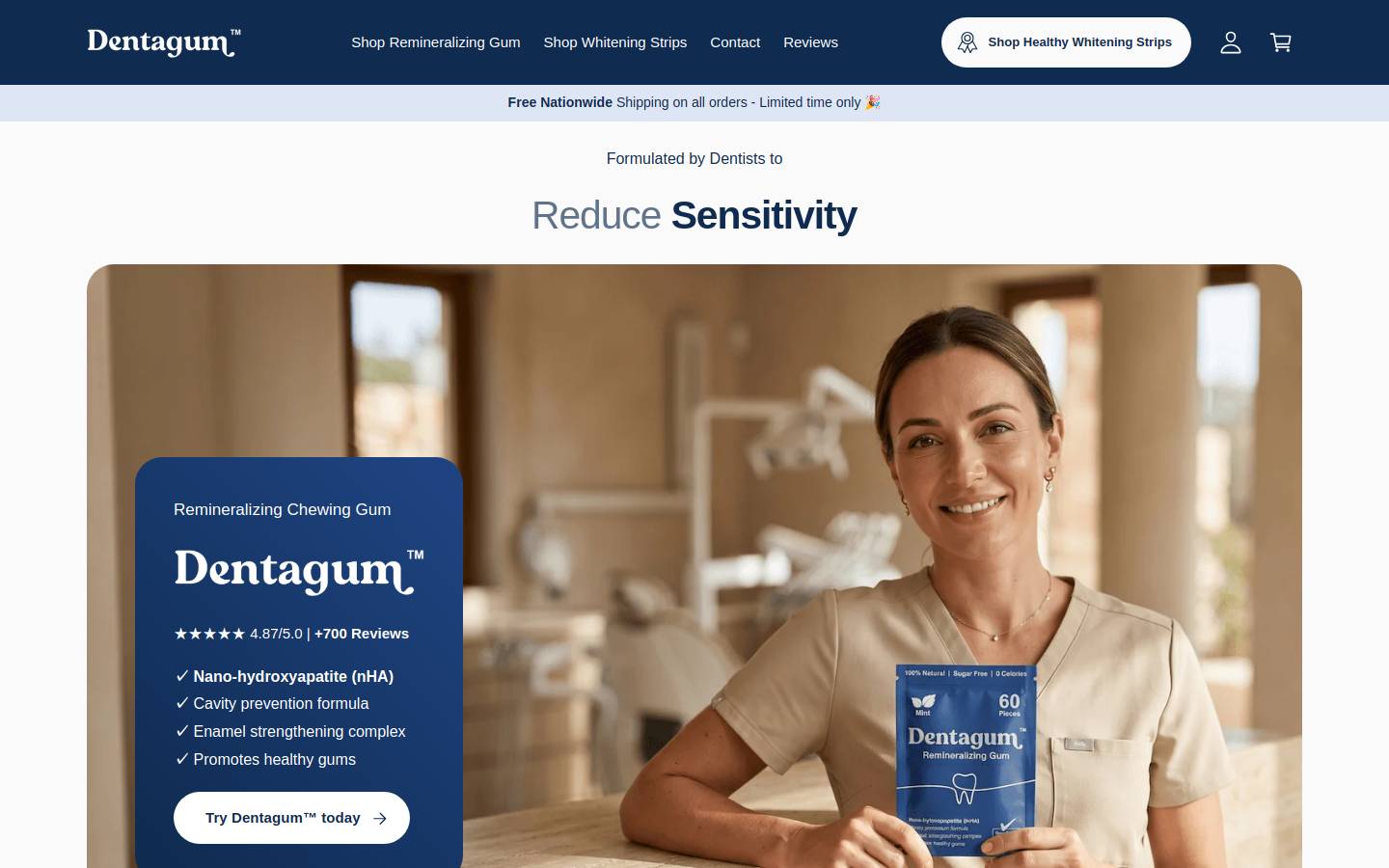 dentagum.co homepage screenshot