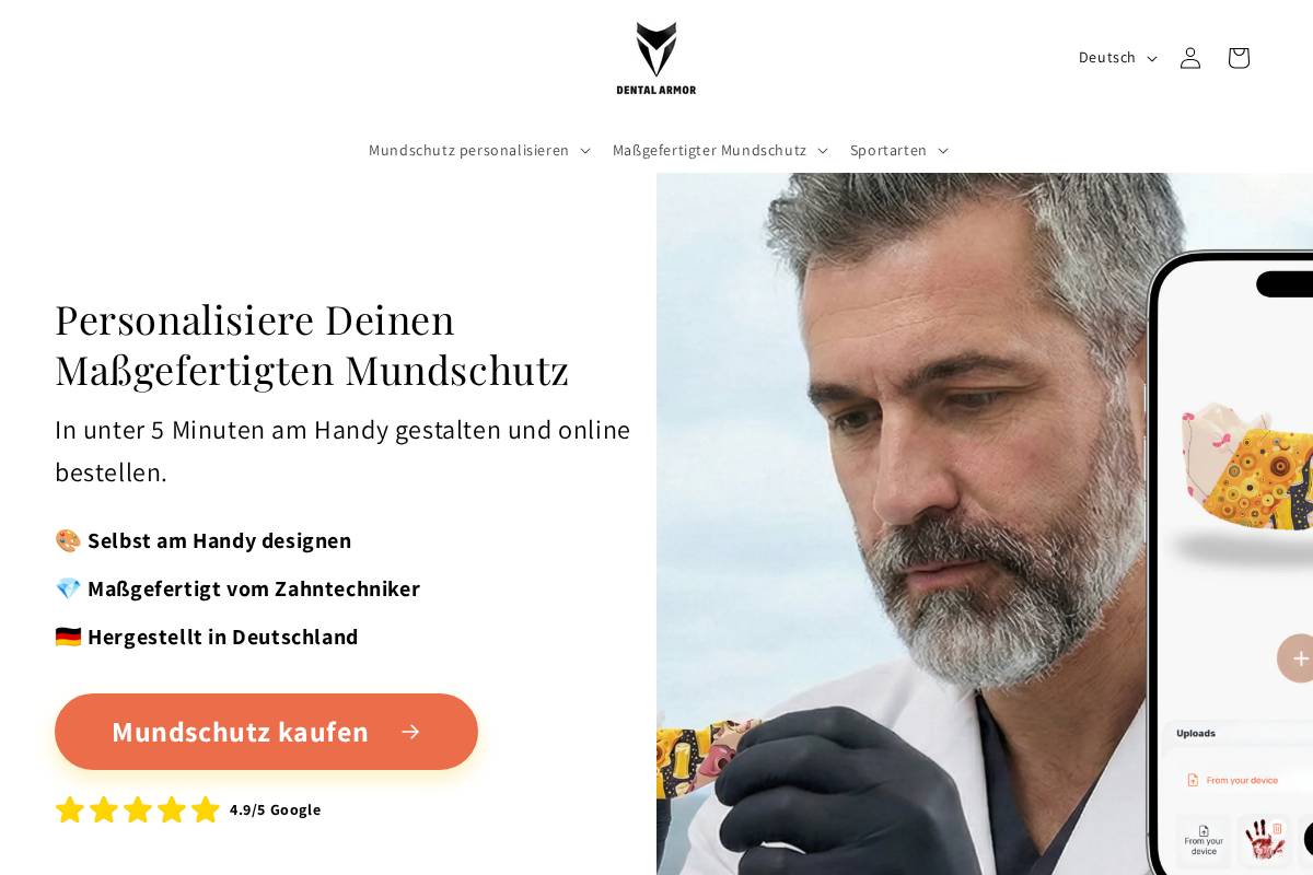 dental-armor.com homepage screenshot