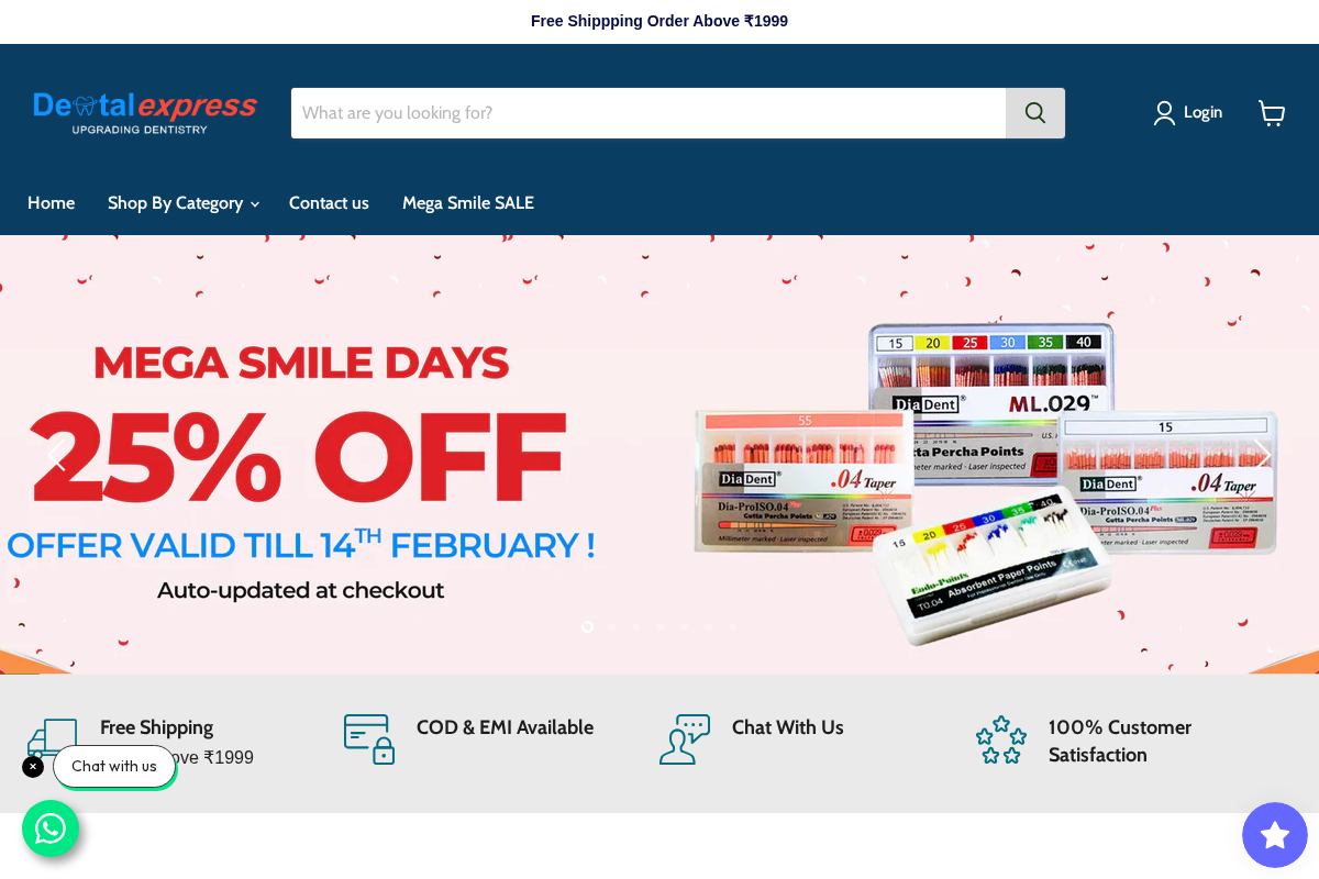 DentalExpress homepage screenshot