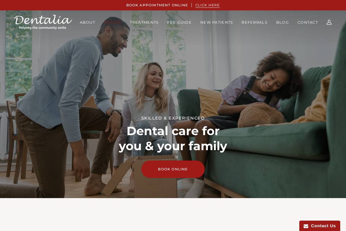 dentalia.co.uk homepage screenshot