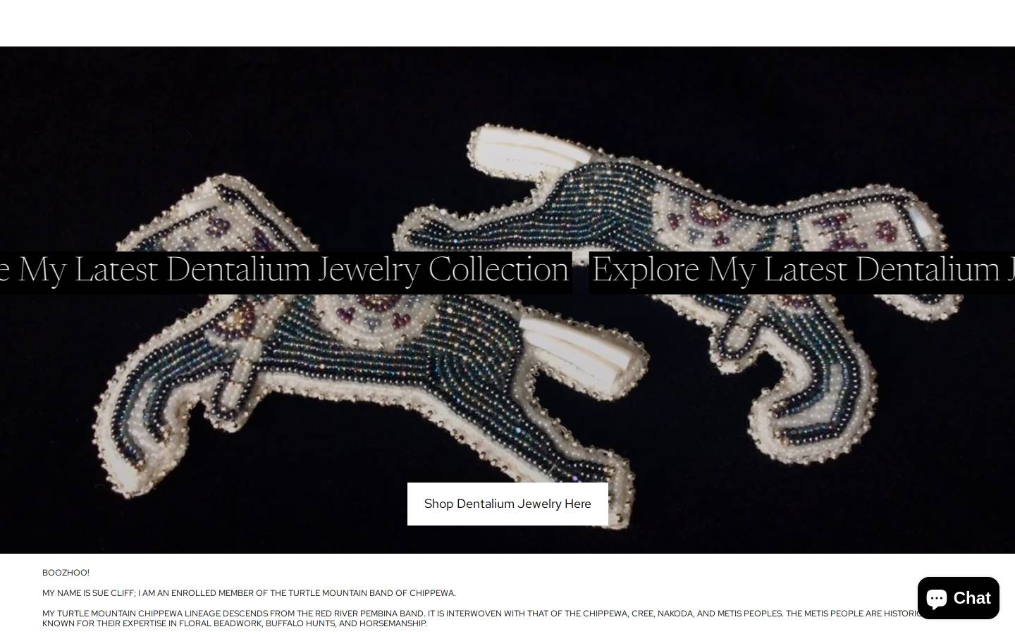 dentaliumjewelrynativedesign.com homepage screenshot