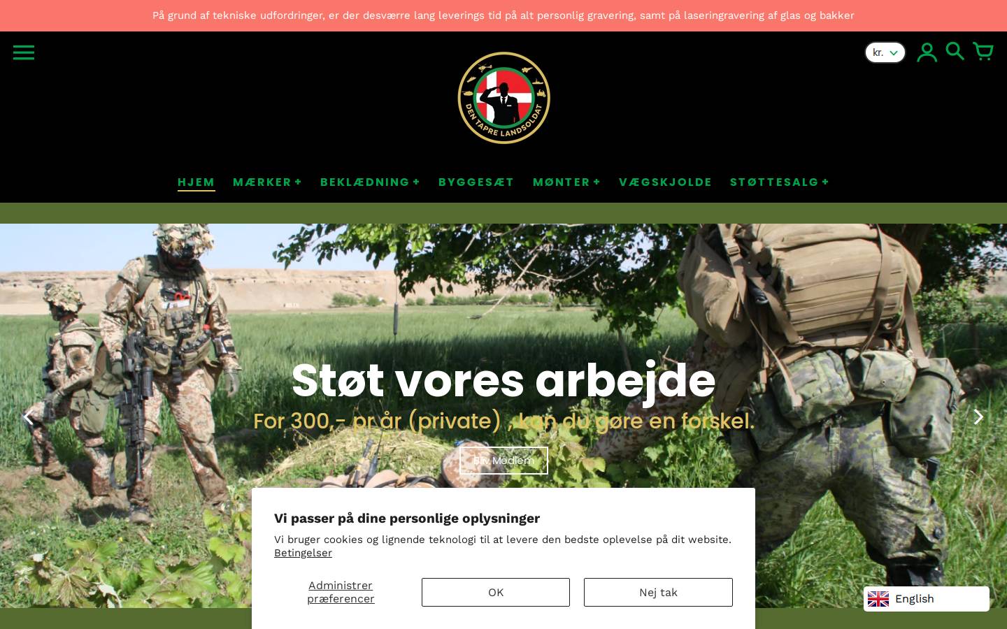 dentaprelandsoldat.dk homepage screenshot