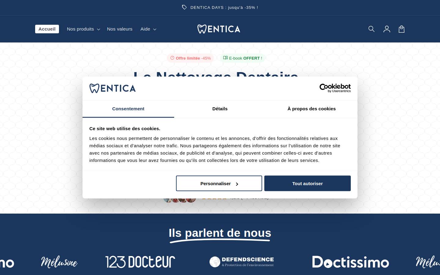 dentica.fr homepage screenshot