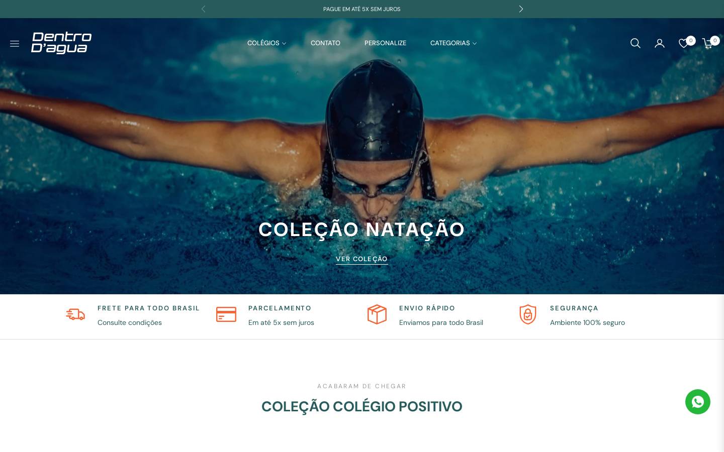 dentrodagua.com homepage screenshot