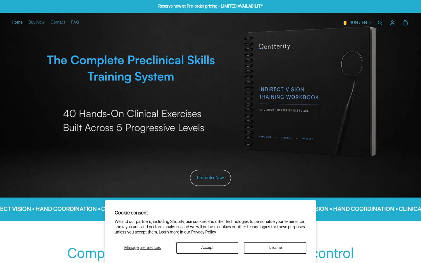 dentterity.com homepage screenshot
