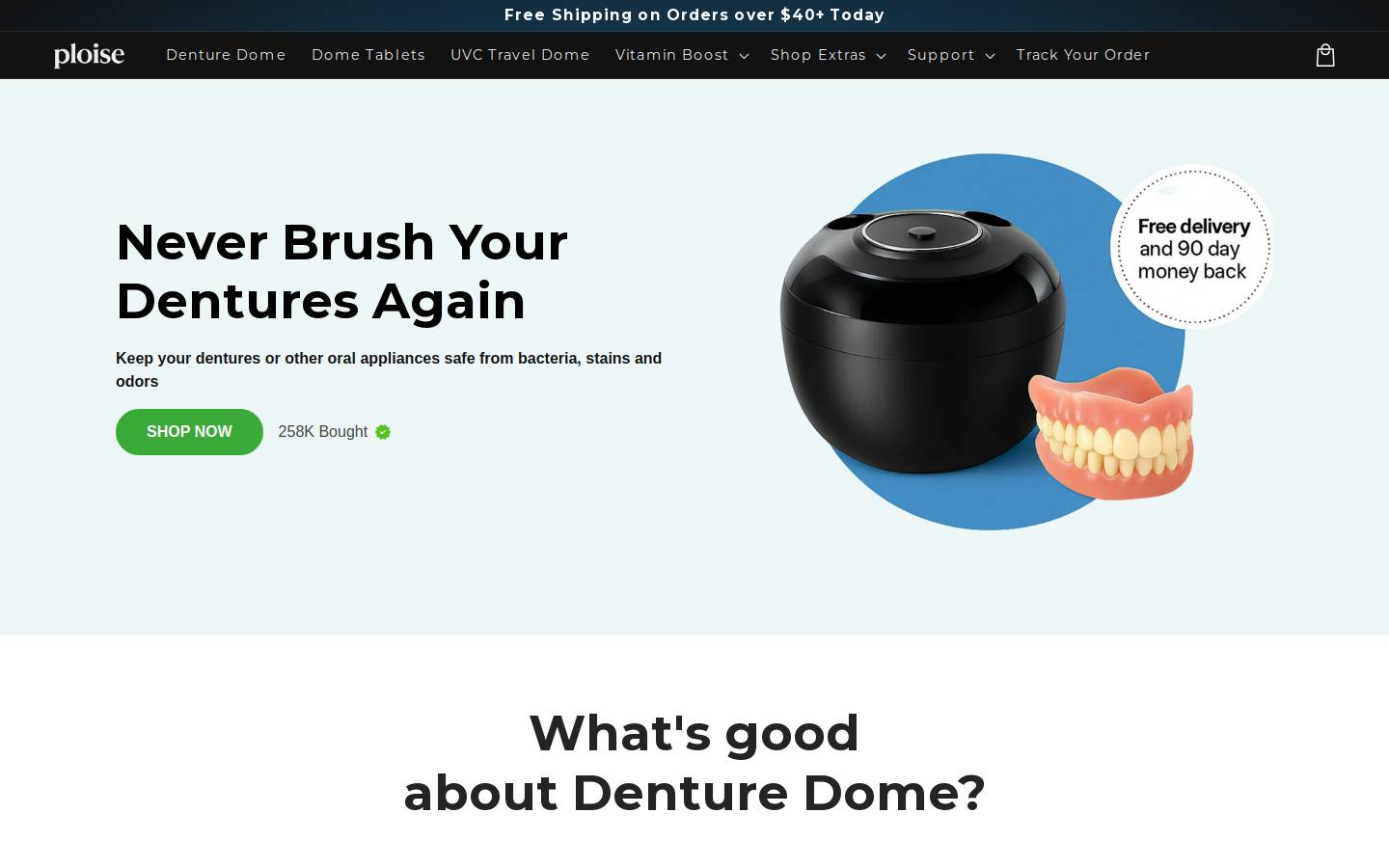denturedome.com homepage screenshot