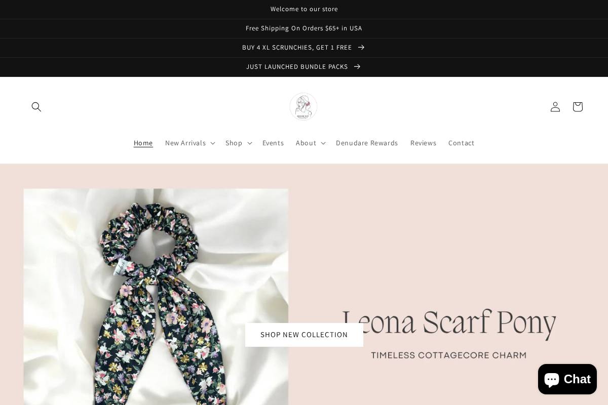 denudareshop.com homepage screenshot