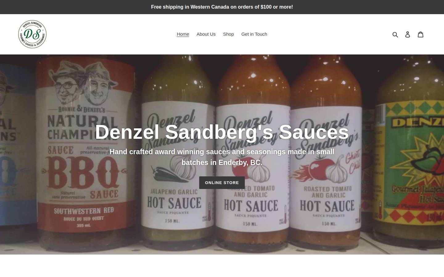 denzelshotsauce.com homepage screenshot
