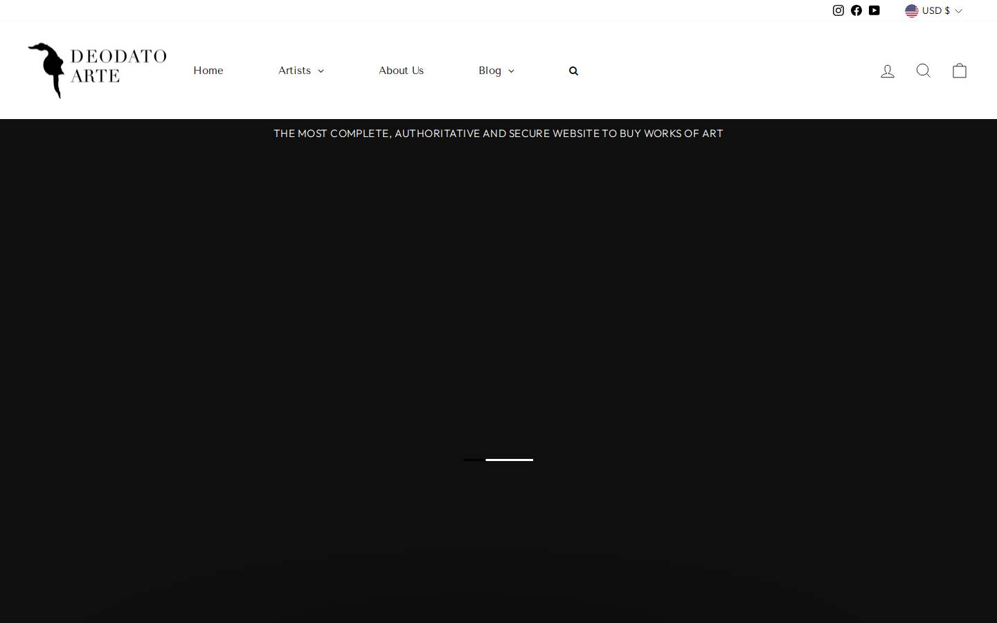 Deodato Arte Gallery homepage screenshot