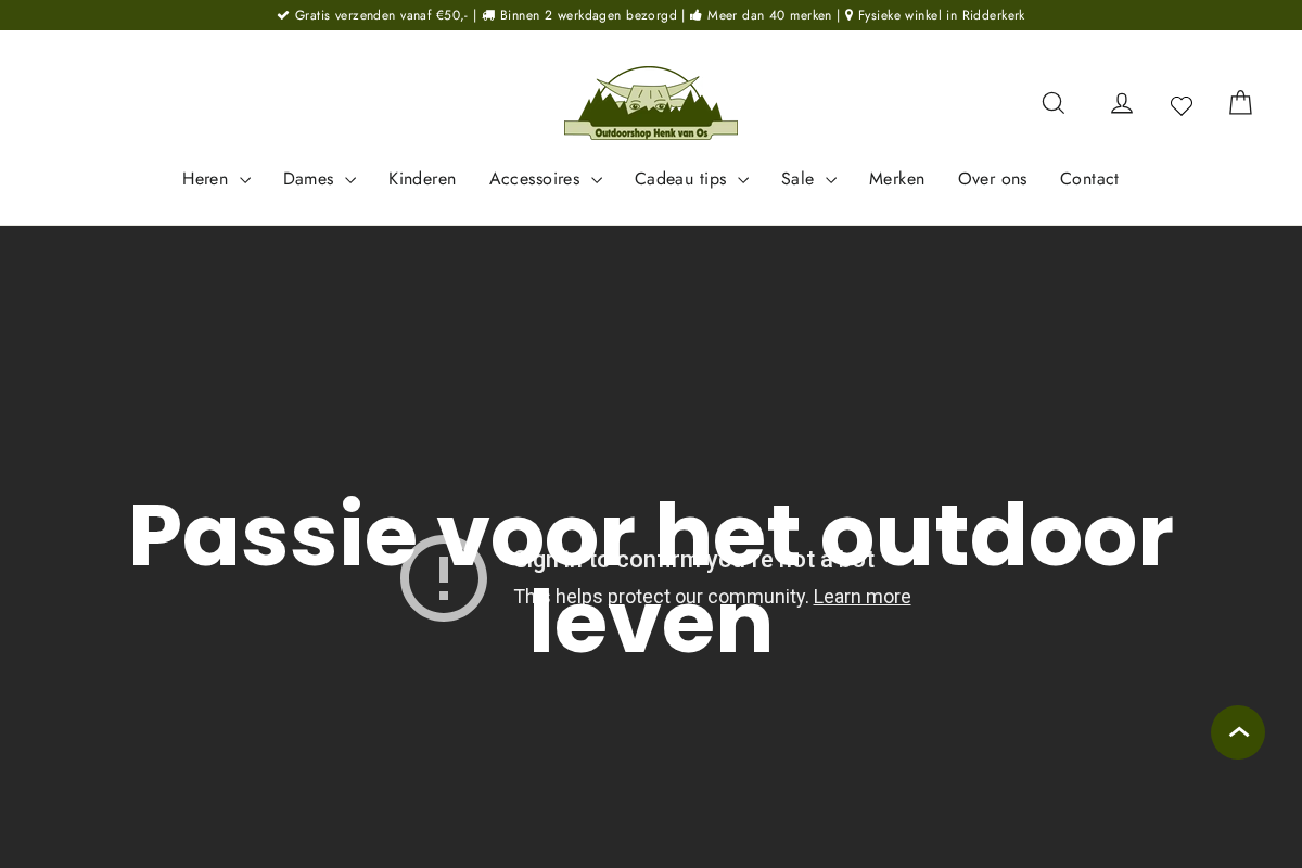 Outdoorshop Henk van Os homepage screenshot