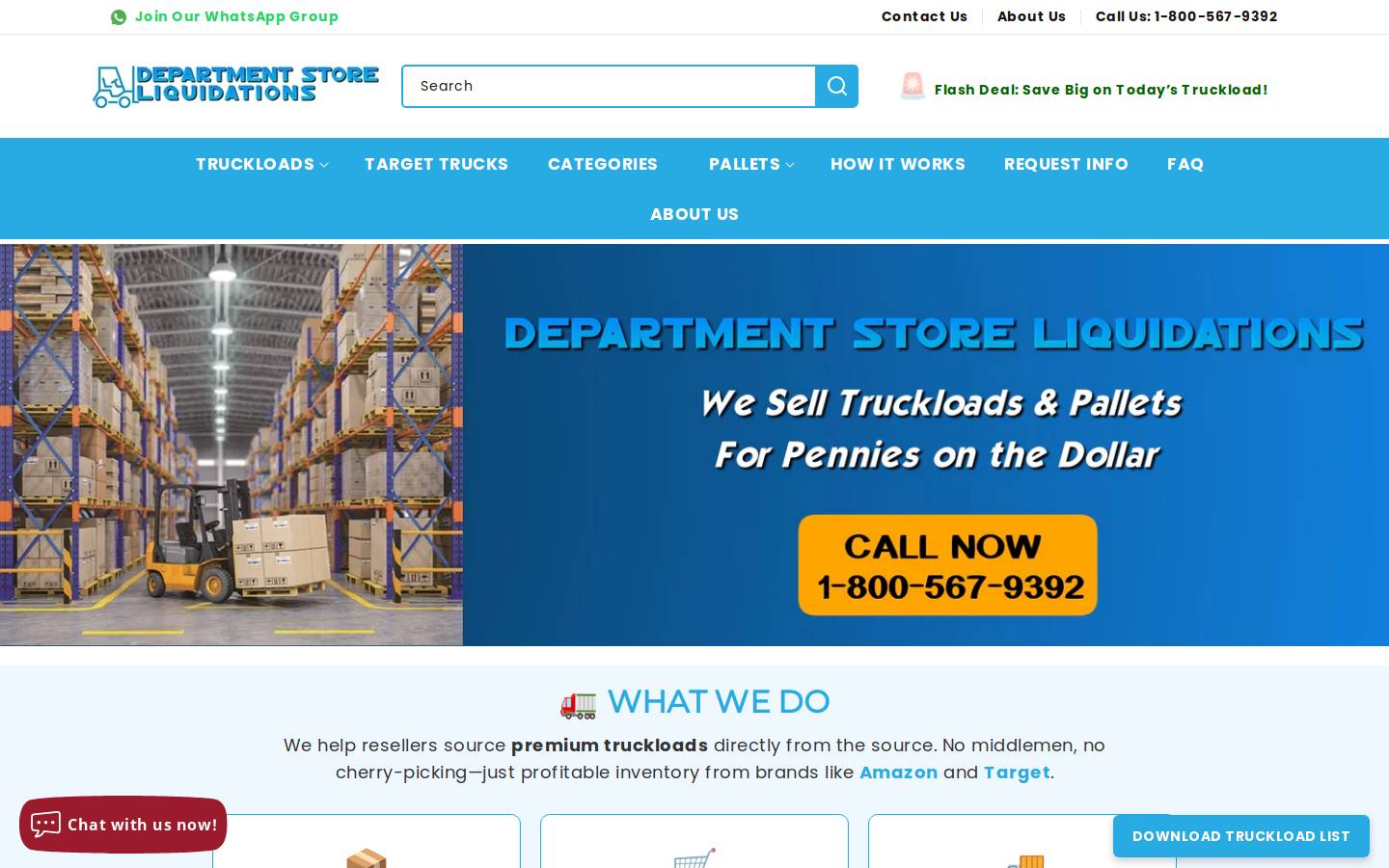 Departmentstoreliquidations homepage screenshot
