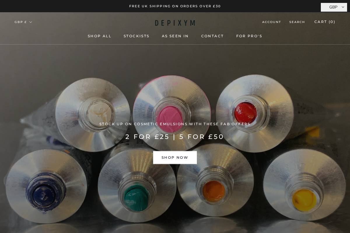 Depixym homepage screenshot