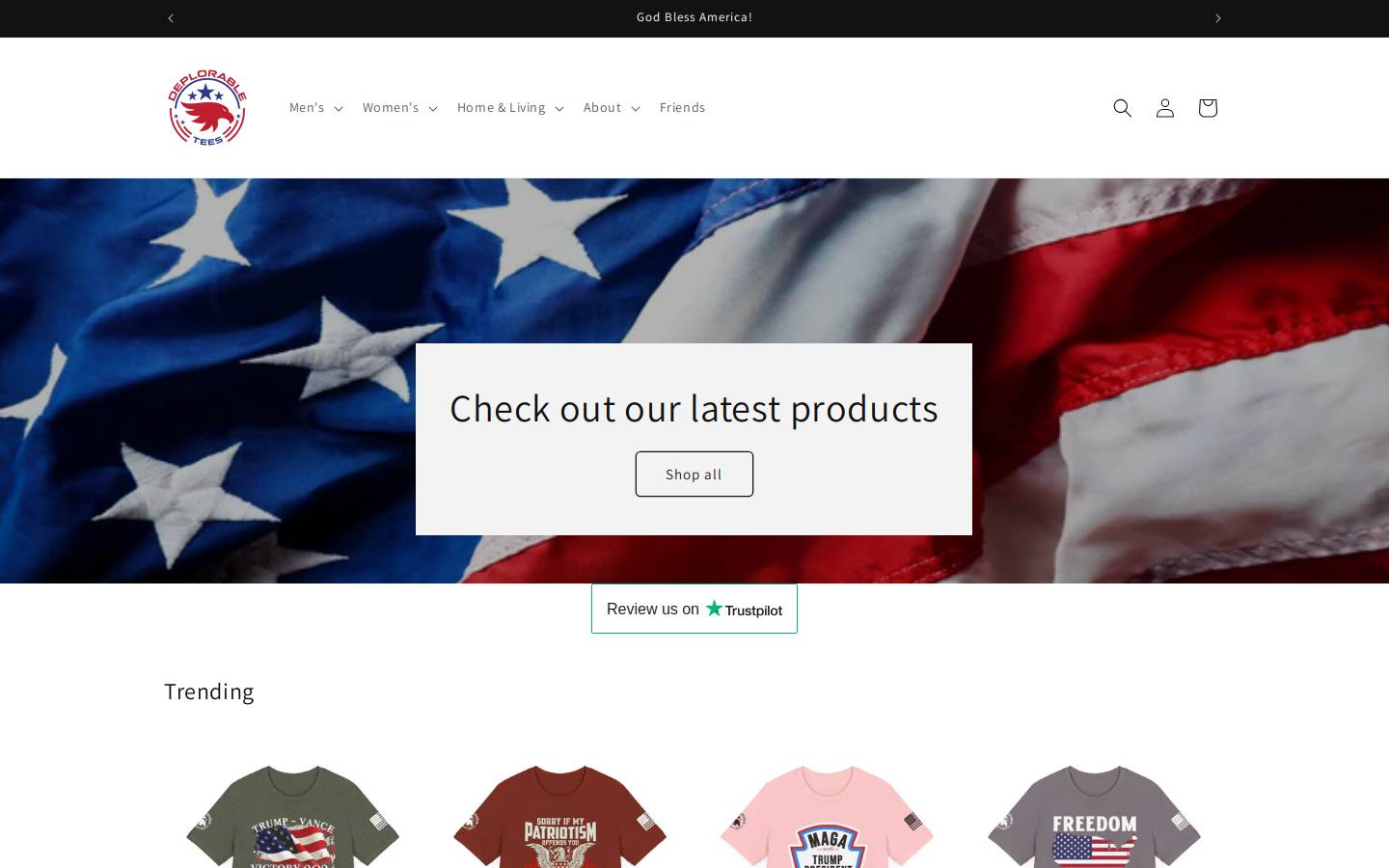 deplorabletees.net homepage screenshot