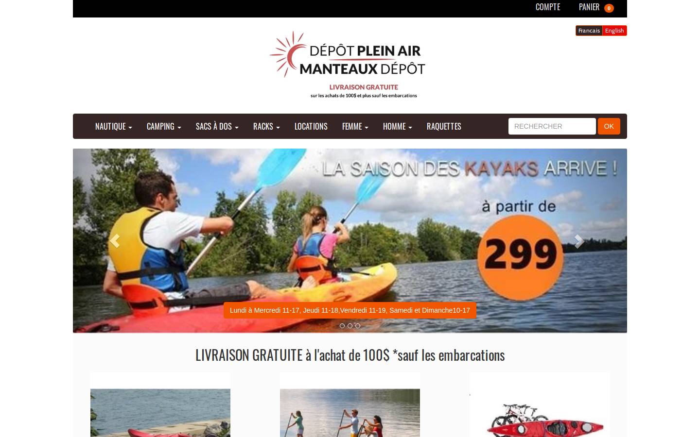depotpleinair.com homepage screenshot