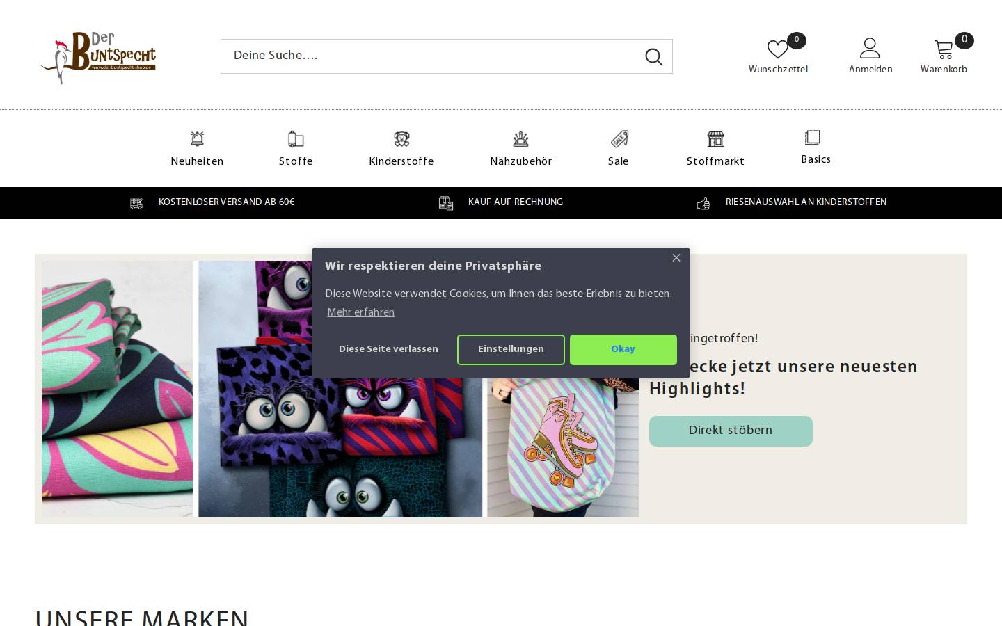 Der Buntspecht Shop homepage screenshot