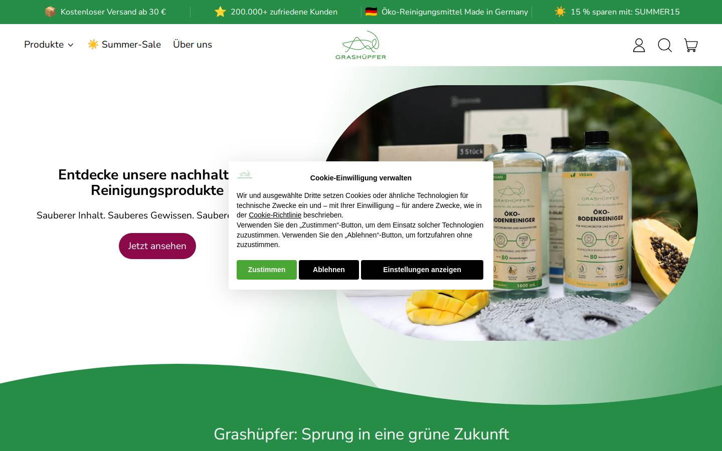 Grashüpfer® homepage screenshot