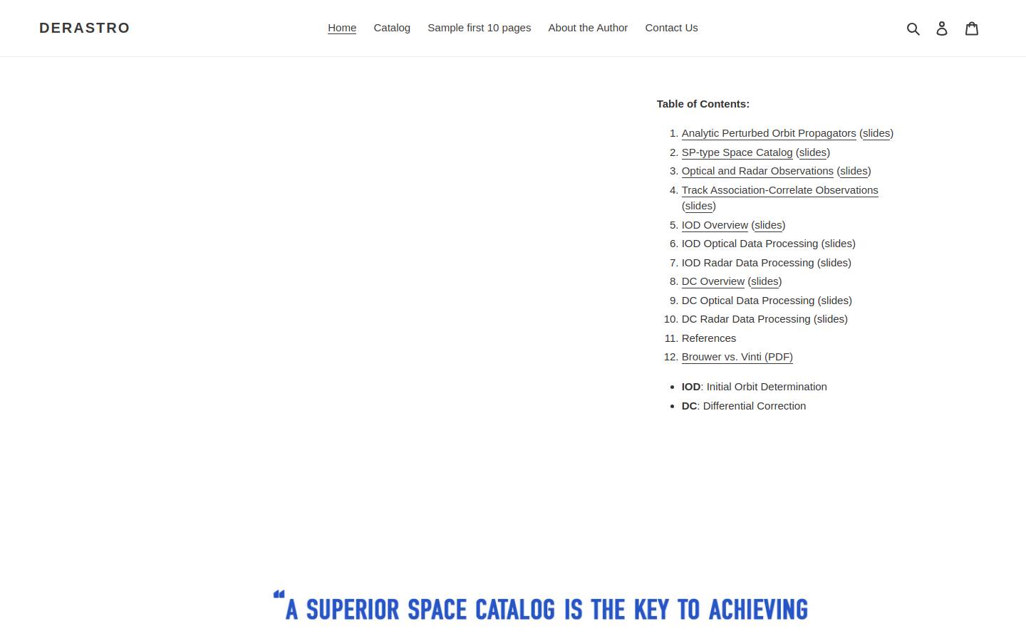 derastro.com homepage screenshot