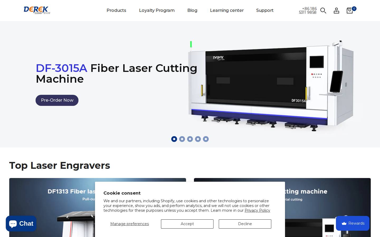 derekcnc.com homepage screenshot