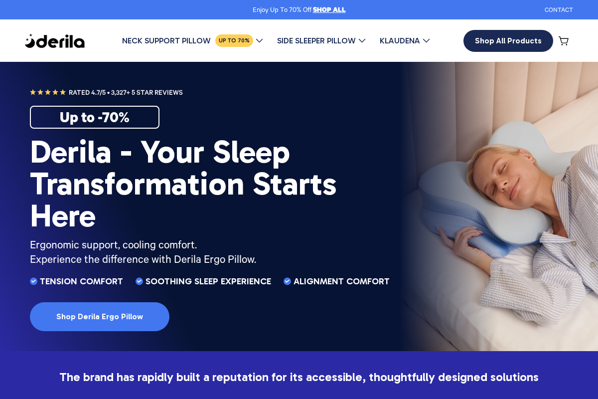 Derila homepage screenshot