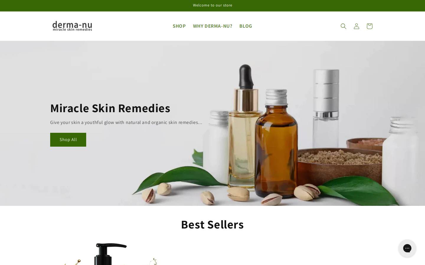 derma-nu.com homepage screenshot