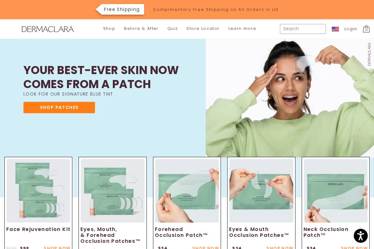 dermaclara.com homepage screenshot