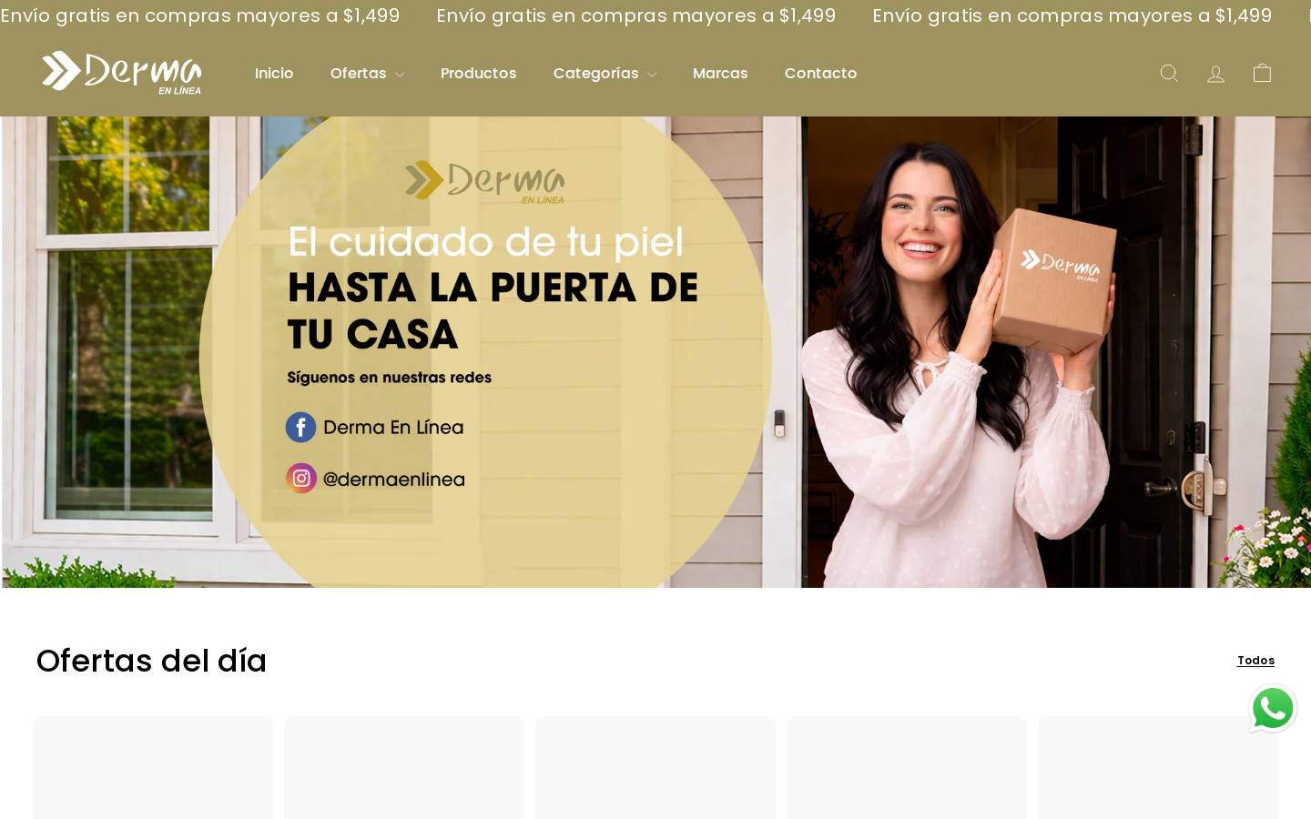 dermaenlinea.com.mx homepage screenshot