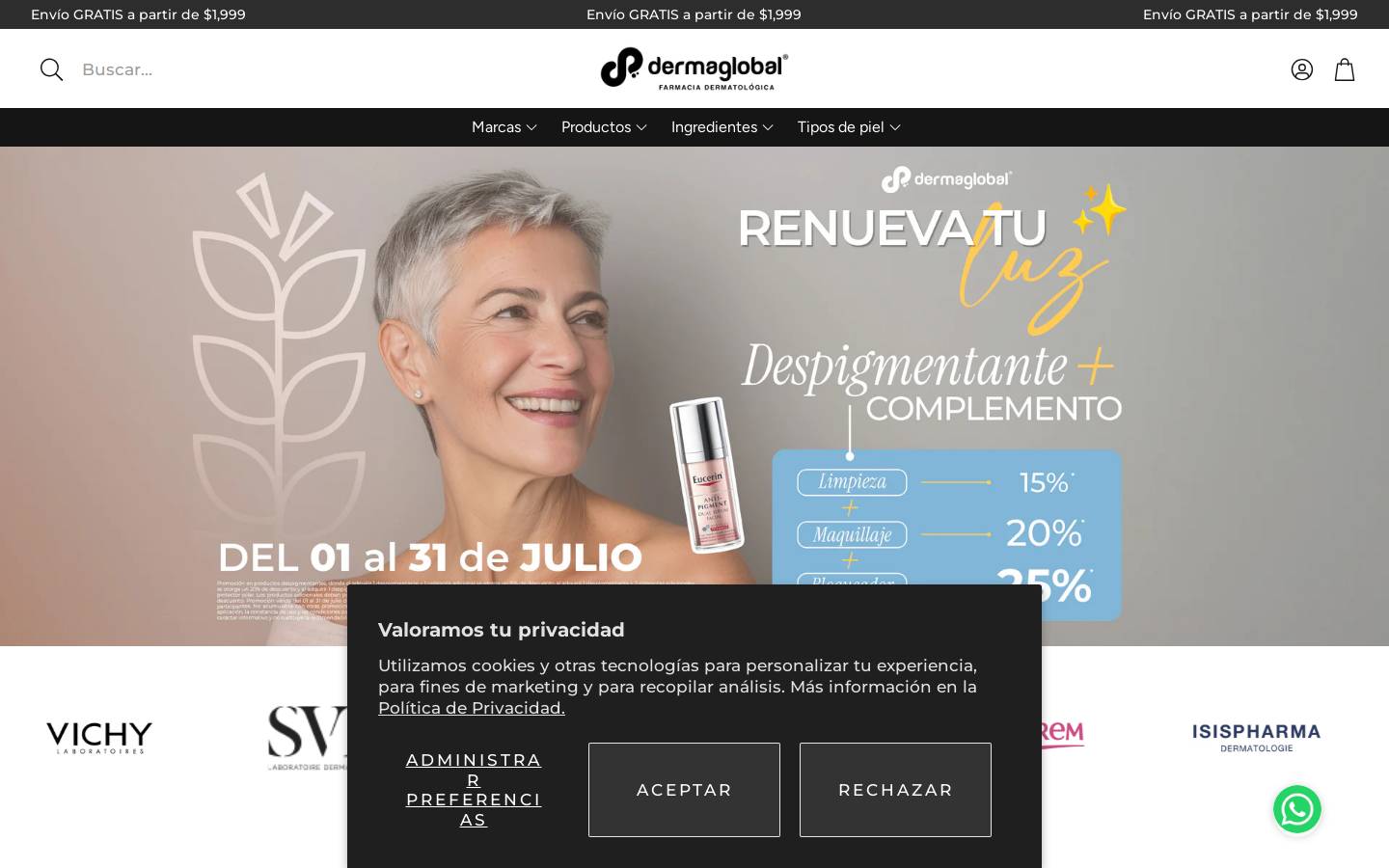 dermaglobal.com.mx homepage screenshot
