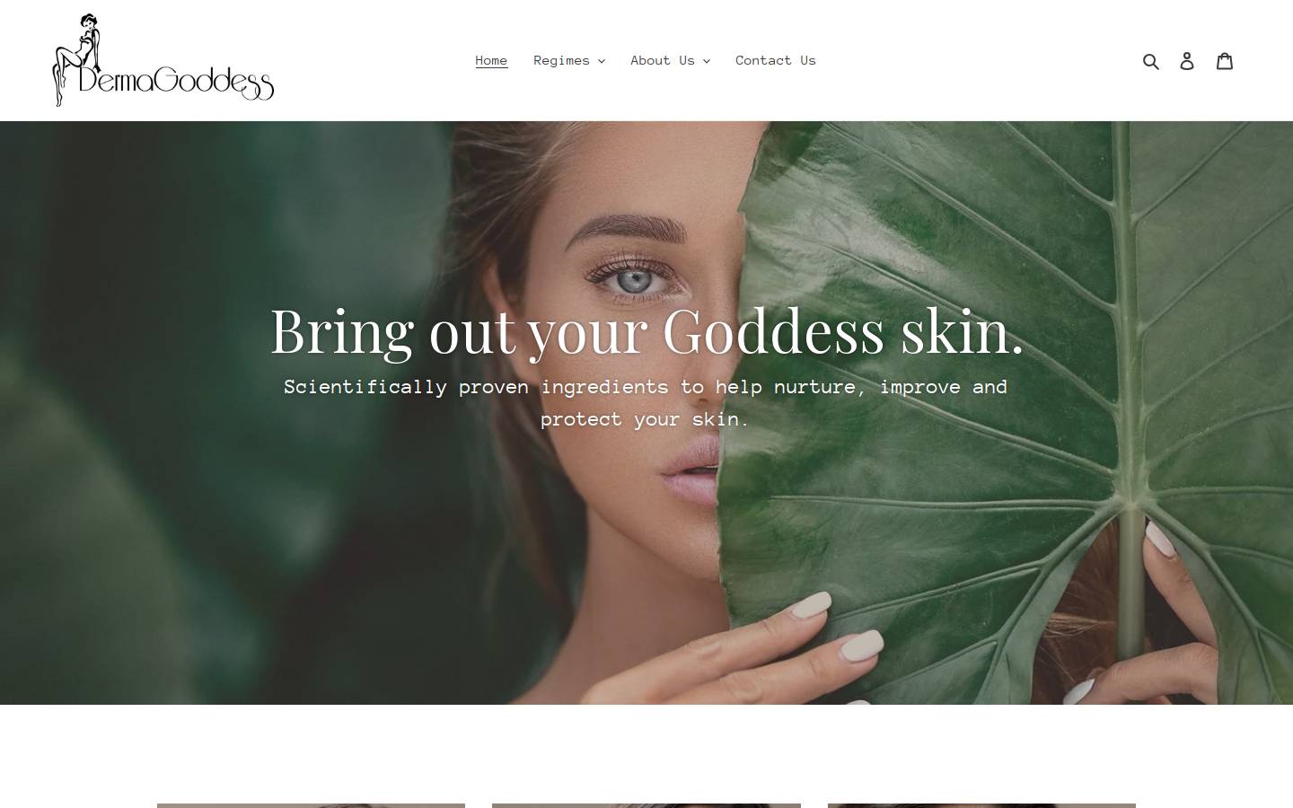 dermagoddess.com.au homepage screenshot