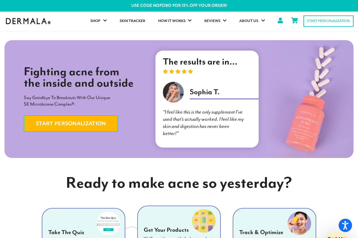 dermala.com homepage screenshot
