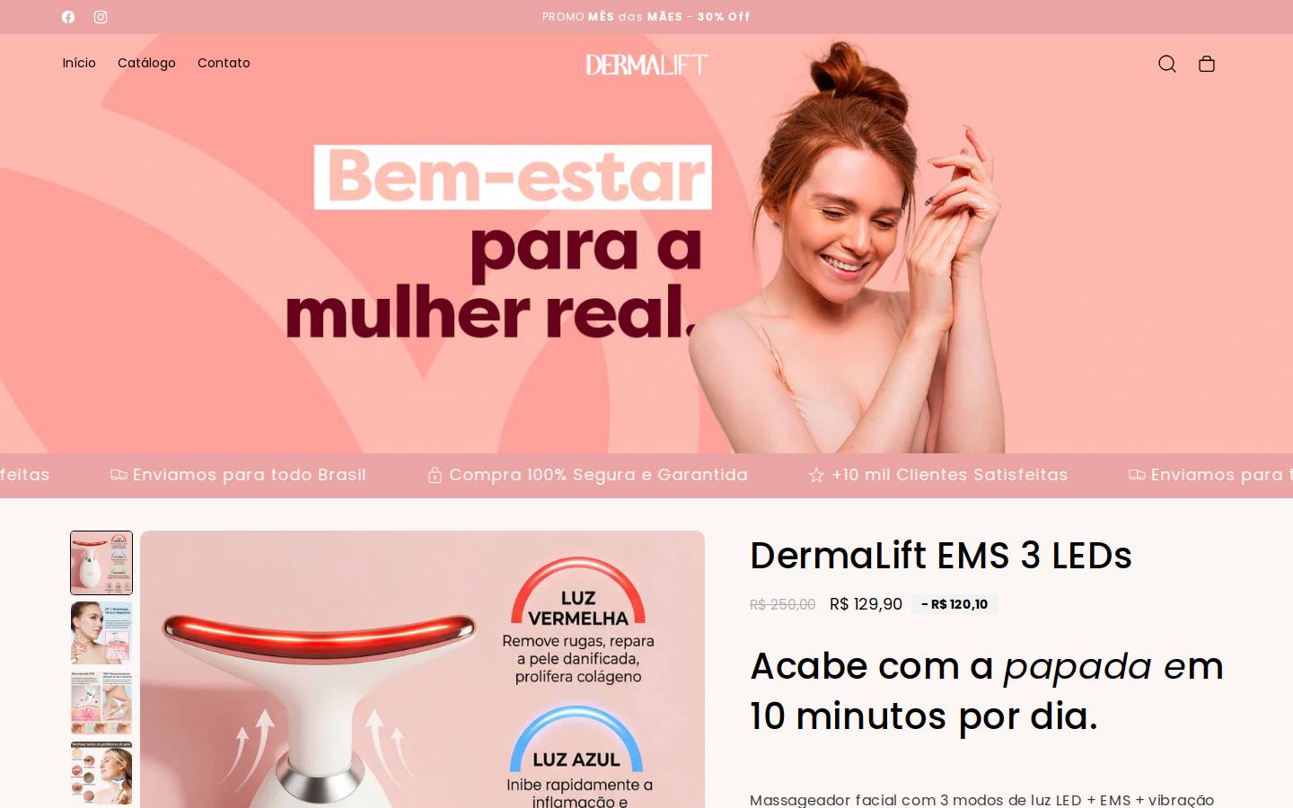 dermalift.com.br homepage screenshot