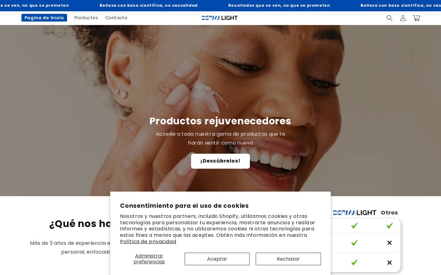 dermalight.es homepage screenshot