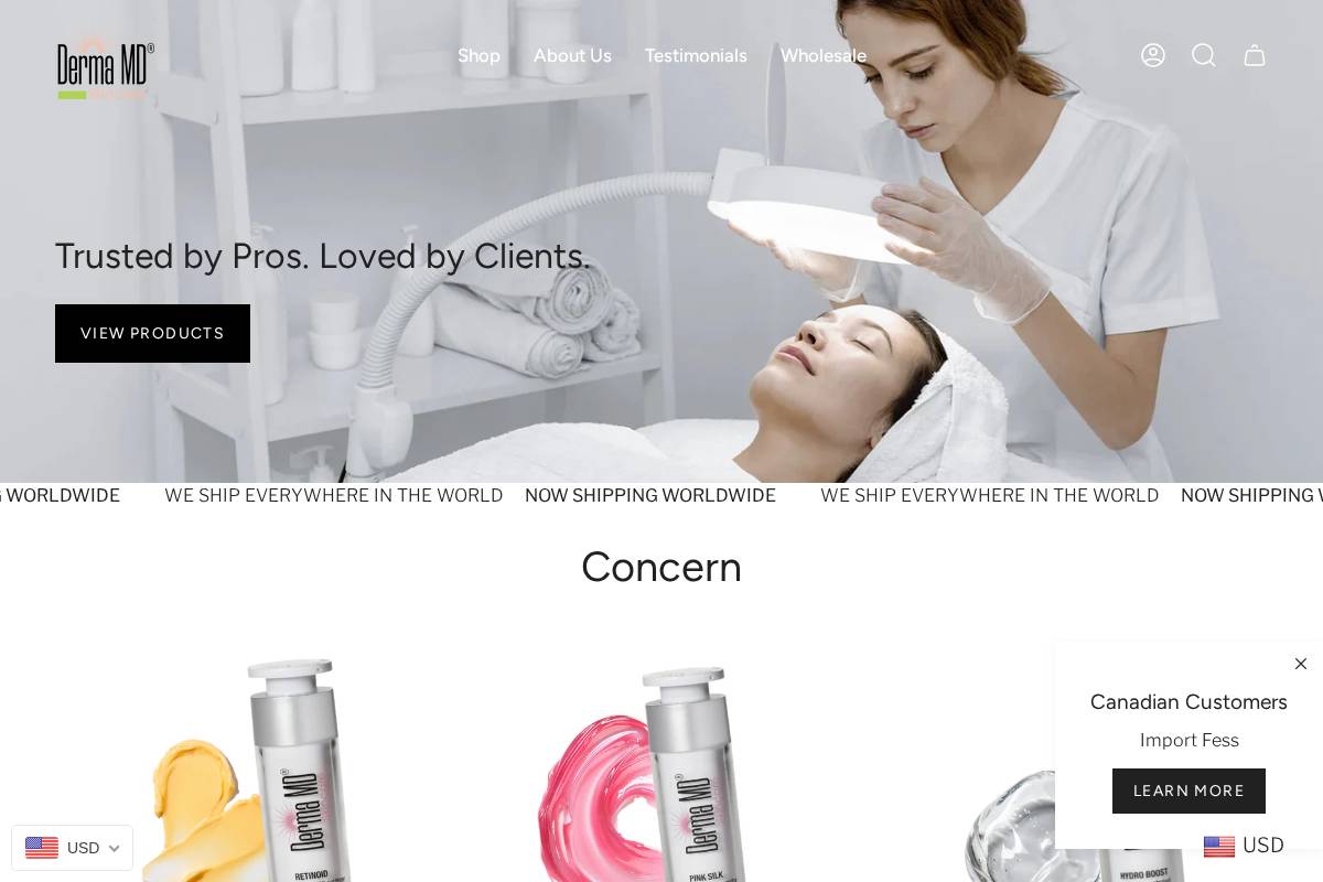 dermamdcanada.ca homepage screenshot