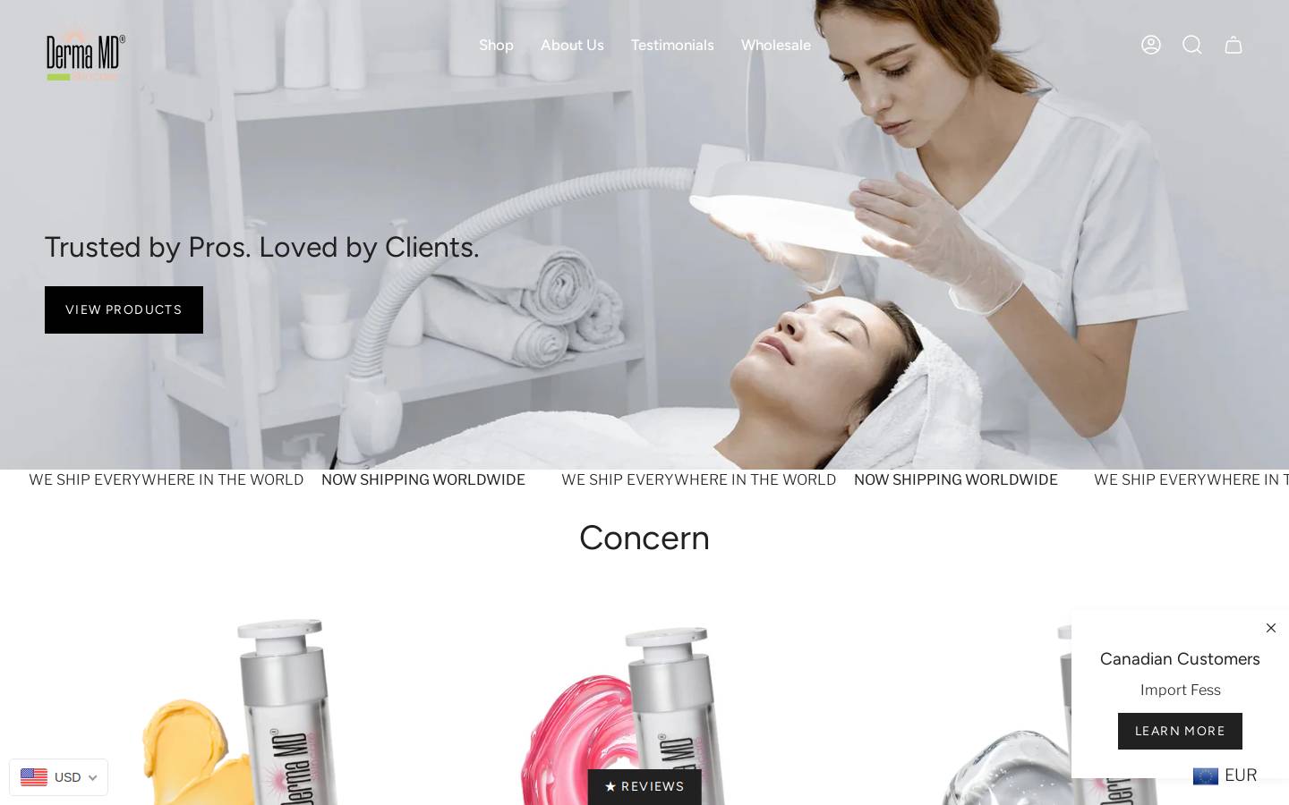 dermamdskincare.com homepage screenshot