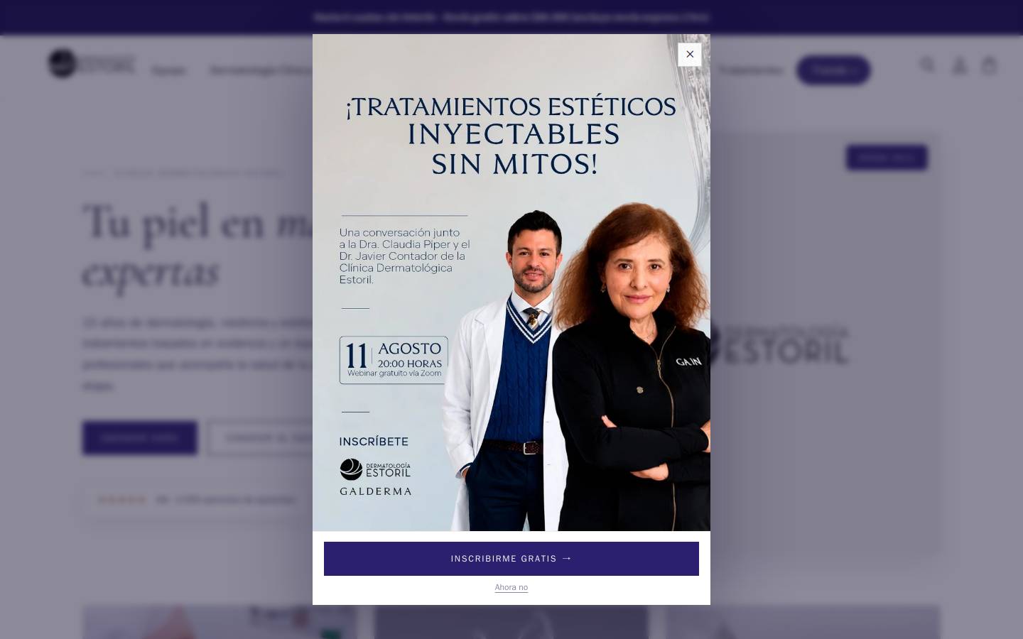 dermatologiaestoril.cl homepage screenshot