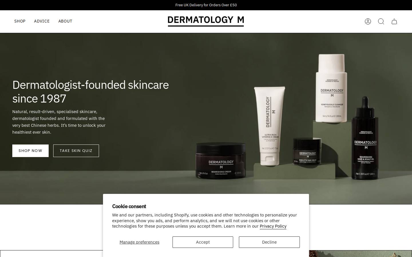 dermatology-m.com homepage screenshot