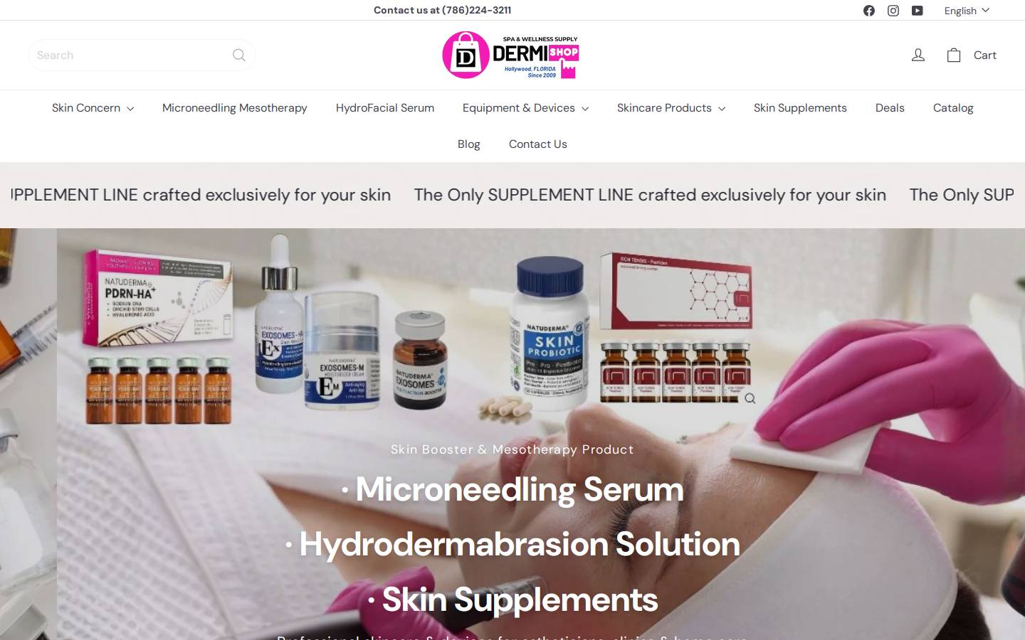 dermishop.com homepage screenshot
