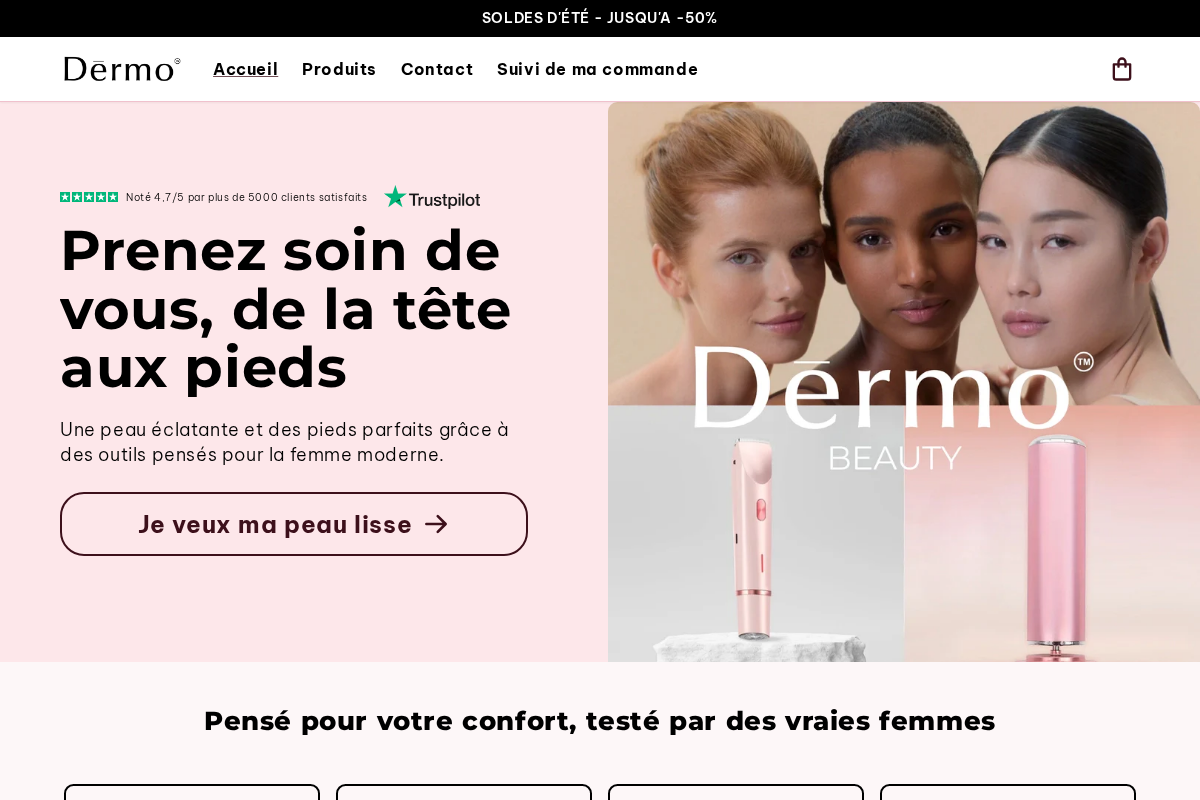 Dermo Beauty homepage screenshot
