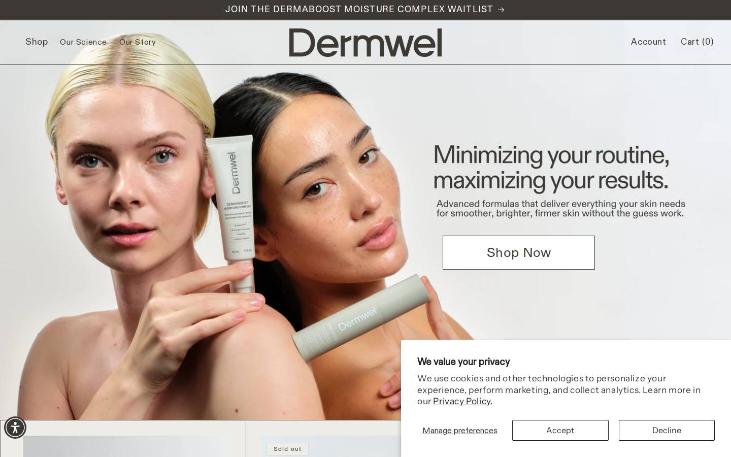 dermwel.com homepage screenshot
