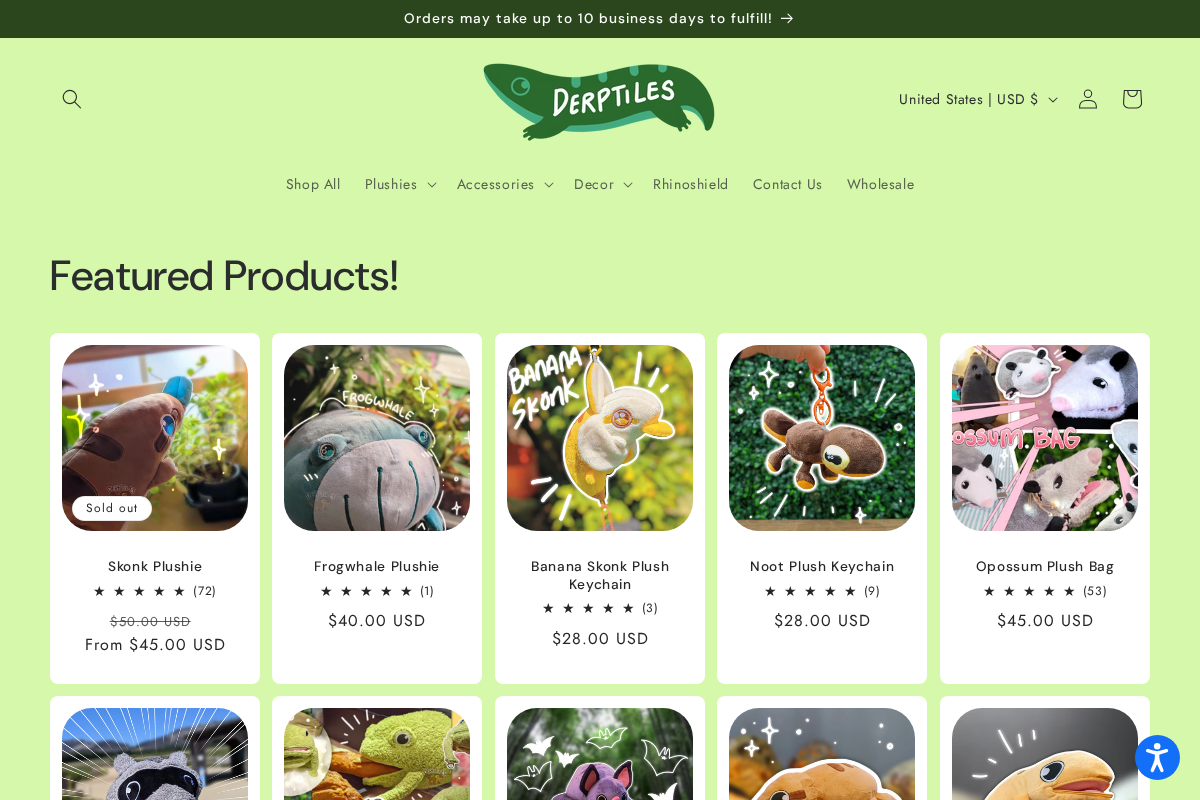 Derptiles homepage screenshot