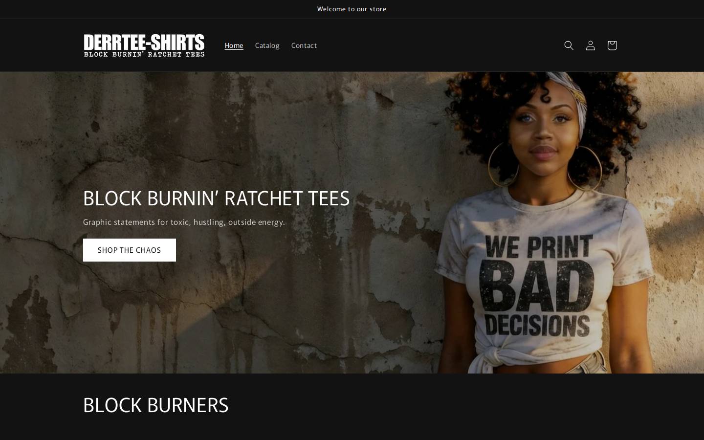 derrteeshirts.com homepage screenshot