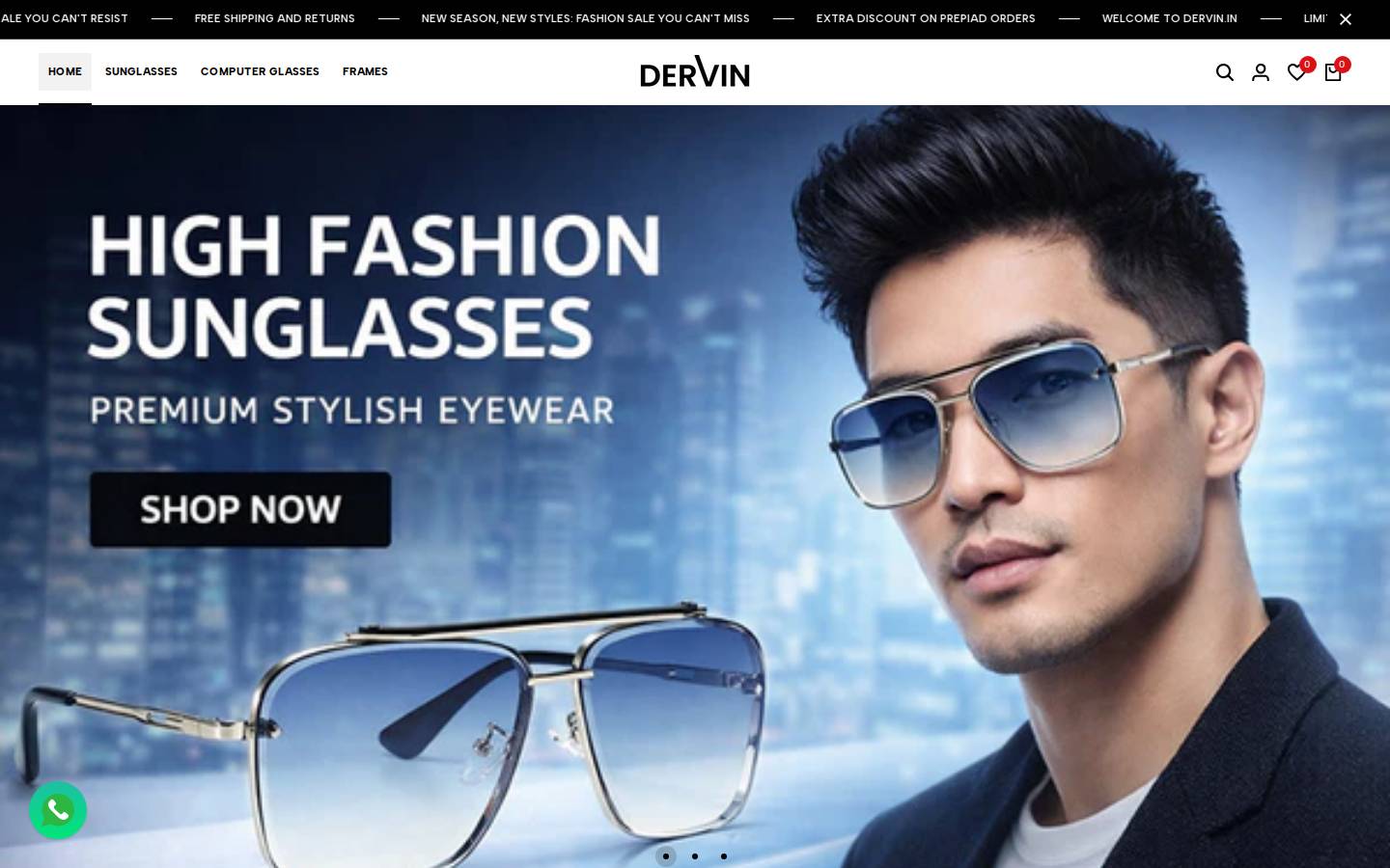 dervin.in homepage screenshot