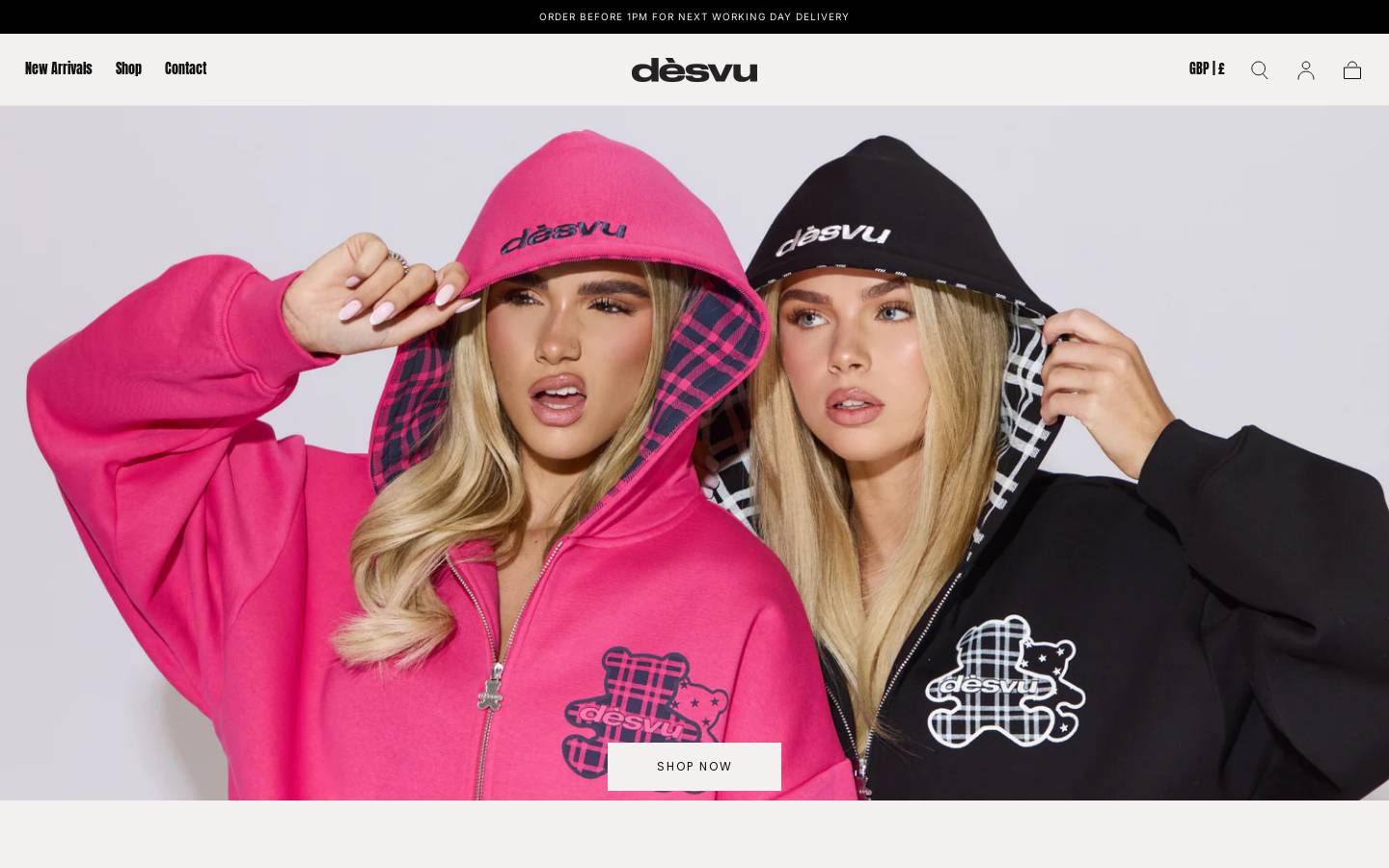 DÈS VU homepage screenshot