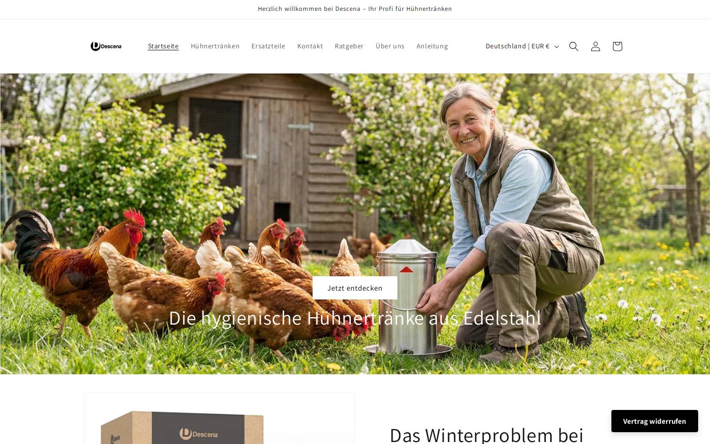 Descena homepage screenshot