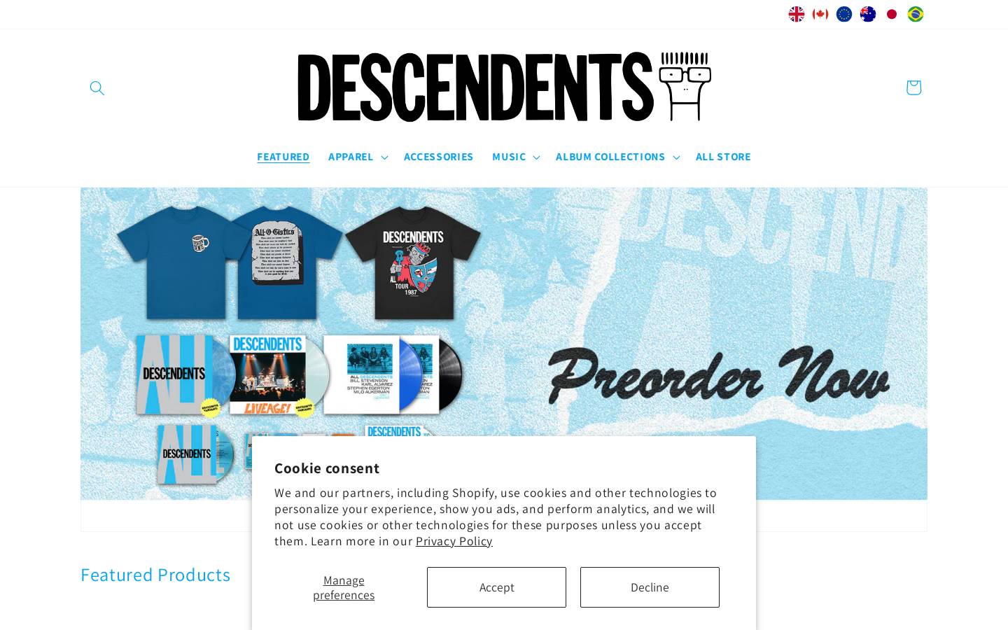 descendents.store homepage screenshot