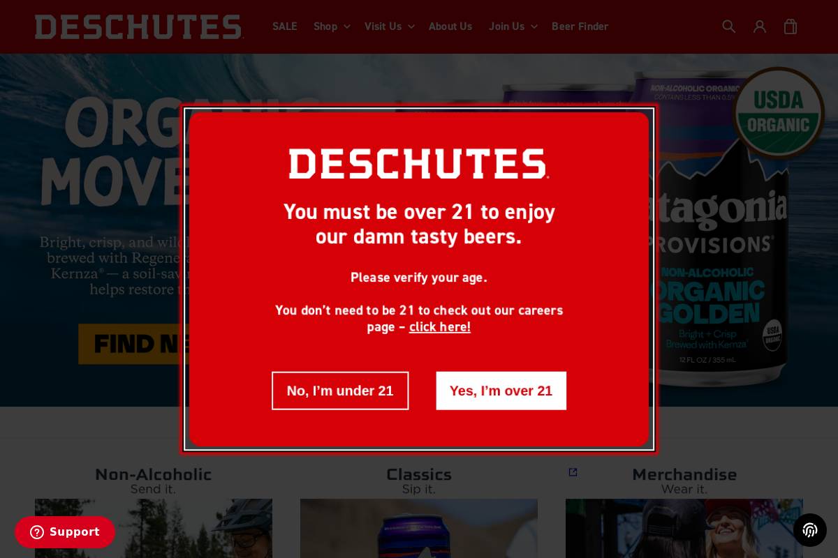 deschutesbrewery.com homepage screenshot