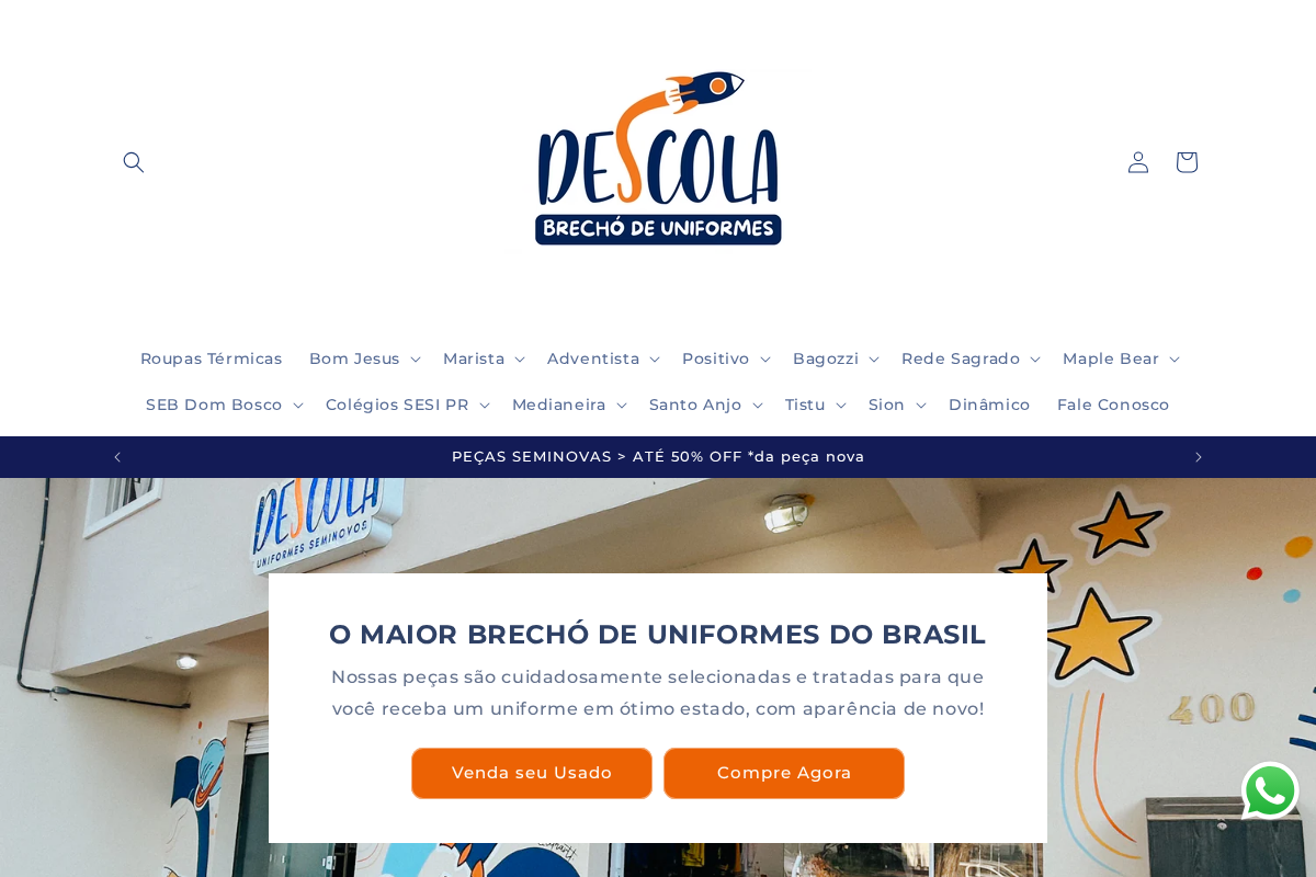 descolauniformes.com homepage screenshot