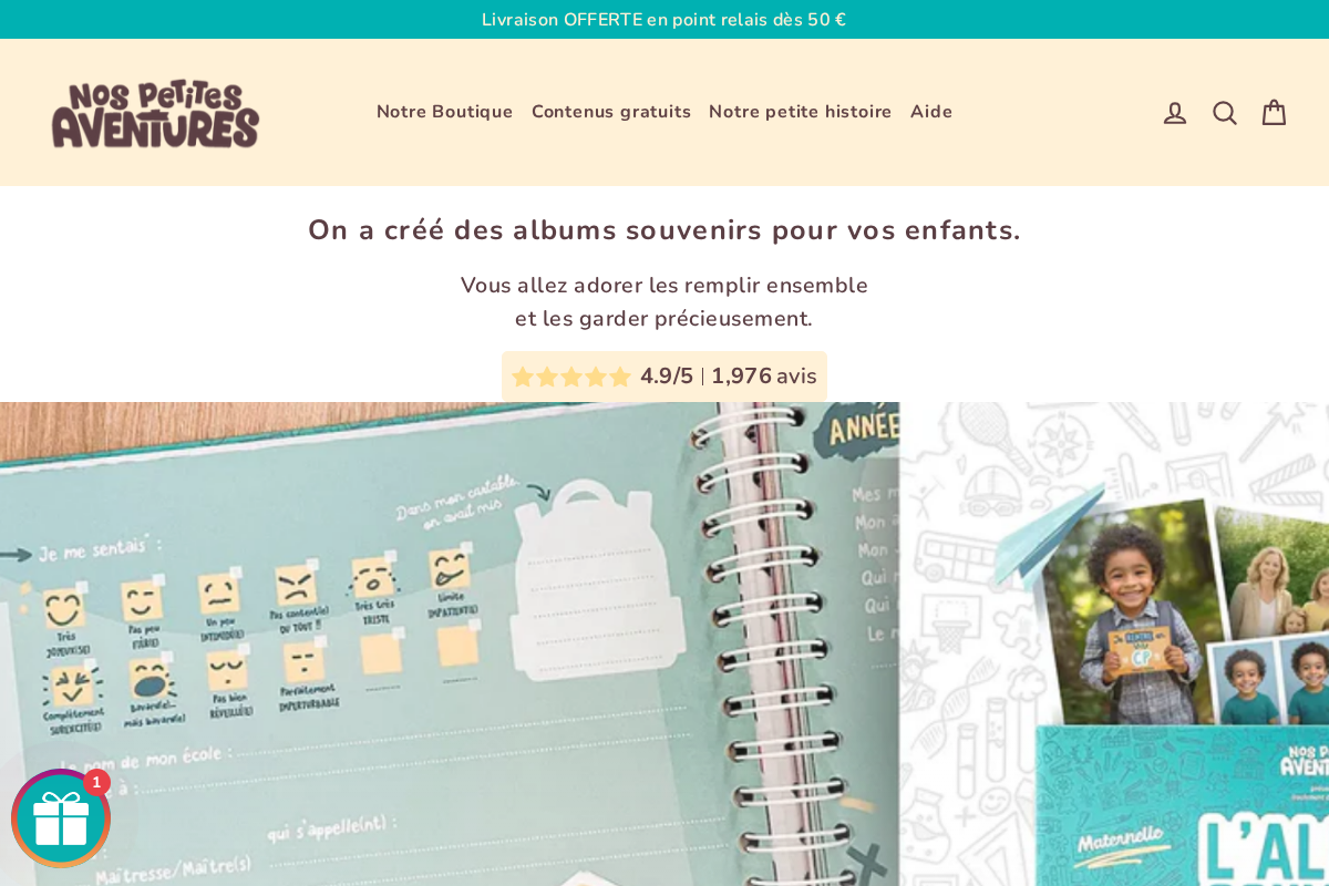 Nos Petites Aventures homepage screenshot