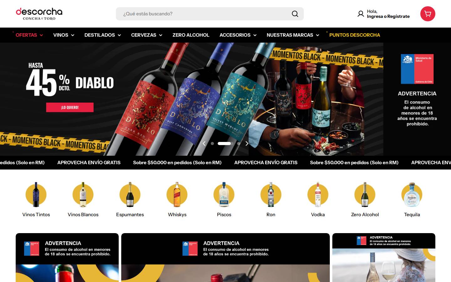 descorcha.com homepage screenshot