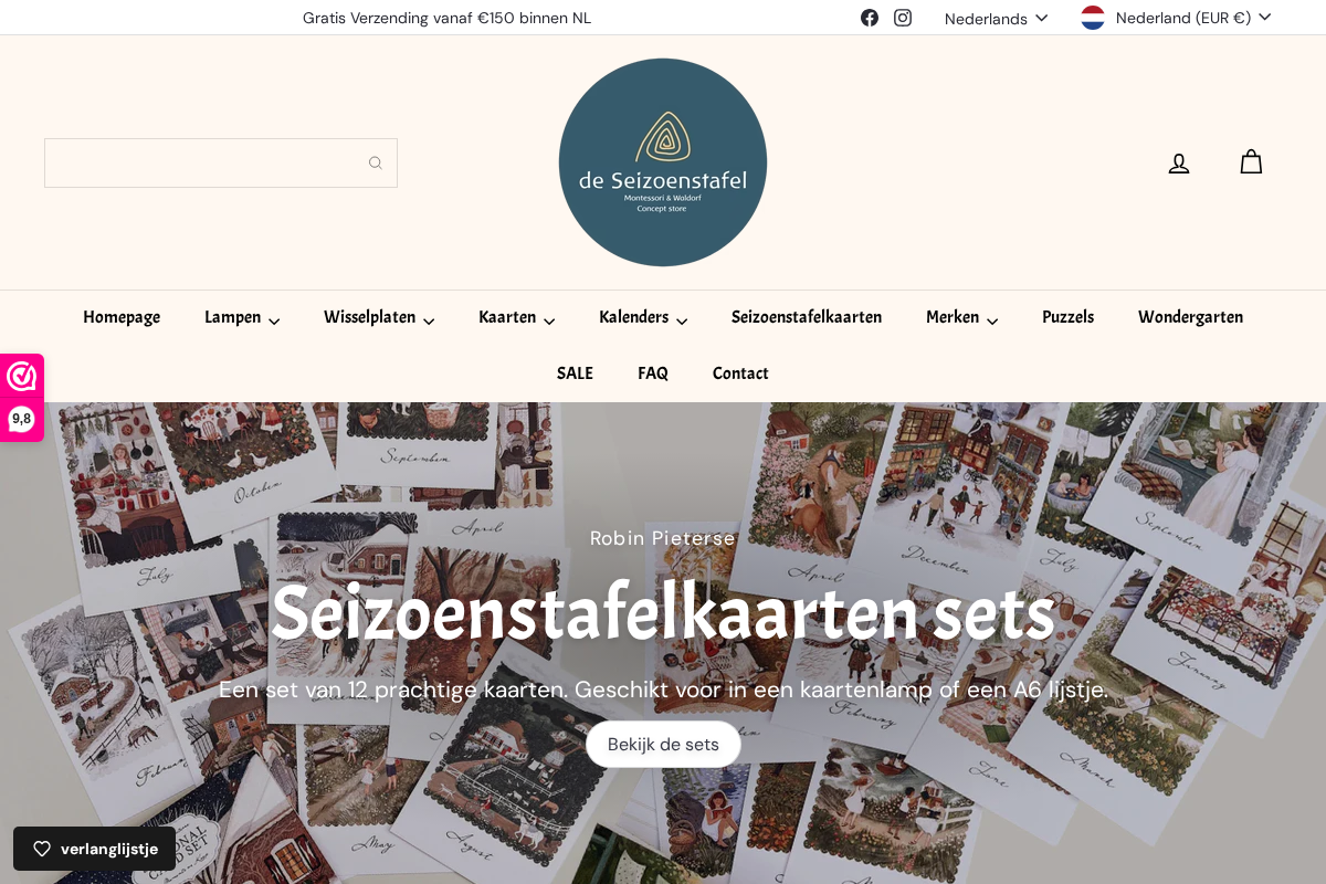 deseizoenstafel homepage screenshot